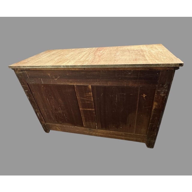 Antique Victorian Marble Top Walnut Burl Sideboard Buffet Cabinet Credenza For Sale - Image 12 of 12