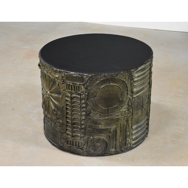 Craft Associates 1960s Adrian Pearsall 24” Brutalist Drum Coffee Table For Sale - Image 4 of 8