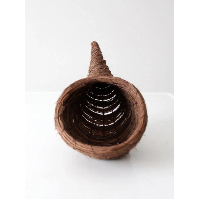 Vintage Woven Cornucopia Basket For Sale - Image 4 of 13
