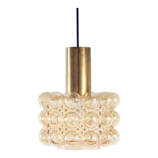 Mid-Century Amber Bubble Glass Ceiling Light by Helena Tynell for Limburg, Germany, 1960s For Sale