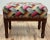 Brown Vintage Colorful Patterned Needlepoint Footstool For Sale - Image 8 of 12