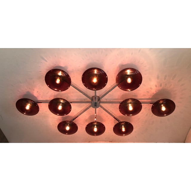 Fabio Ltd 21st Century Dieci Polished Chrome Amethyst Bubbles Murano Flush Mount by Fabio LTD For Sale - Image 4 of 6