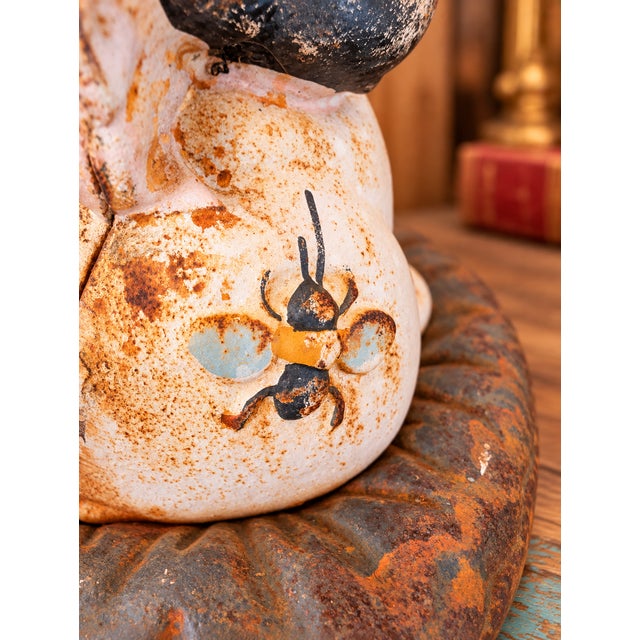 1920s Antique Cast Iron Puppo Dog on Pillow Still Bank, Attributed to Hubley, Early 20th Century For Sale - Image 5 of 8
