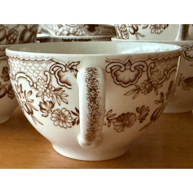 Vintage Johnson Brothers Bros Windsor Ware Harvest Lovely Tea Cups - Set of 8 For Sale - Image 10 of 12