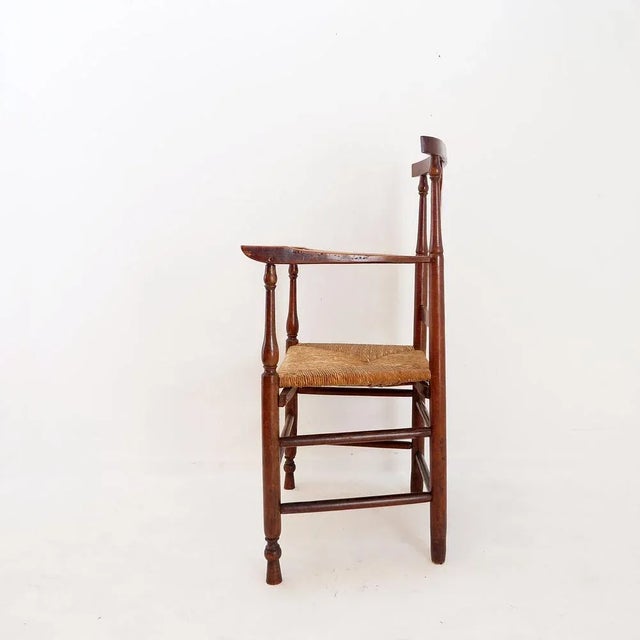 Early 20th-century French country-style armchair High-backed armchair - Natural straw seat Dimensions: 59 x 43 cm, H: 98...