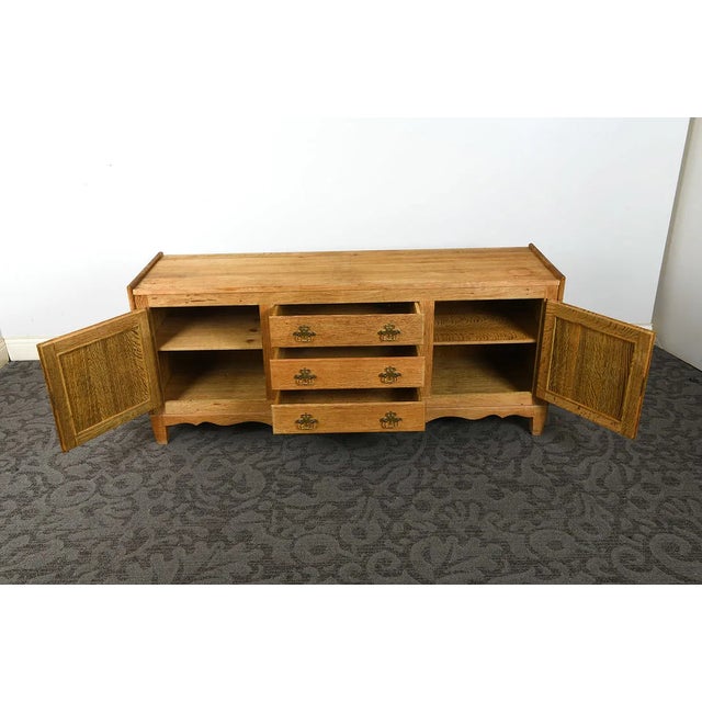 Vintage 1970s Danish Oak Sideboard in the Style of Henning Kjærnulf For Sale - Image 4 of 14
