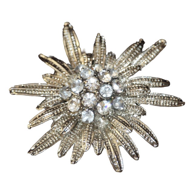 Edelweiss Flower Brooch, 1990s For Sale