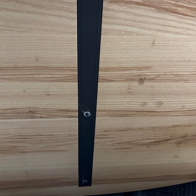 Almond Oval Ash Breakfast Table With Trestle Base For Sale - Image 8 of 9