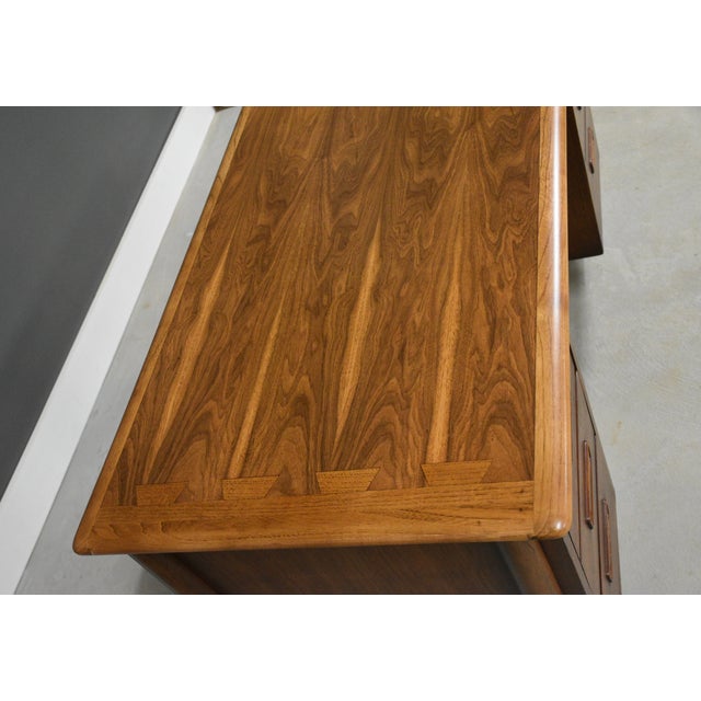 Brown 1960s Lane Acclaim Walnut Mid Century Desk For Sale - Image 8 of 9