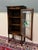 Antique English Arts & Crafts Oak Leaded Stained Glass Bookcase Cabinet c.1930s For Sale - Image 9 of 17
