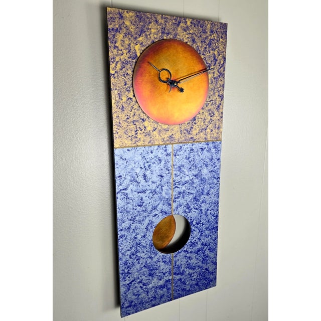 Postmodern Leonie Lacouette Jane 30" Copper Pendulum Wall Clock For Sale - Image 3 of 14