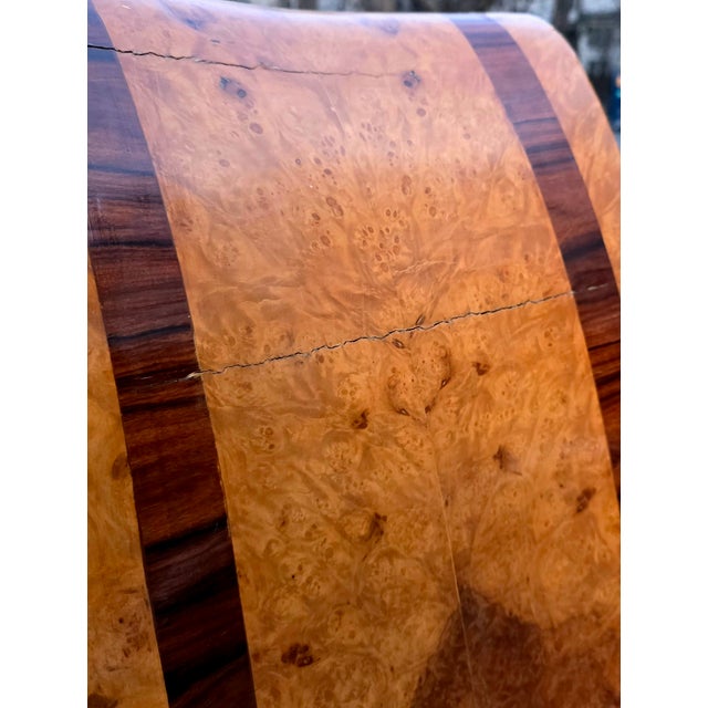 Pair of Vintage Art Deco Style Burl Right/Left High Back Chairs For Sale - Image 9 of 14