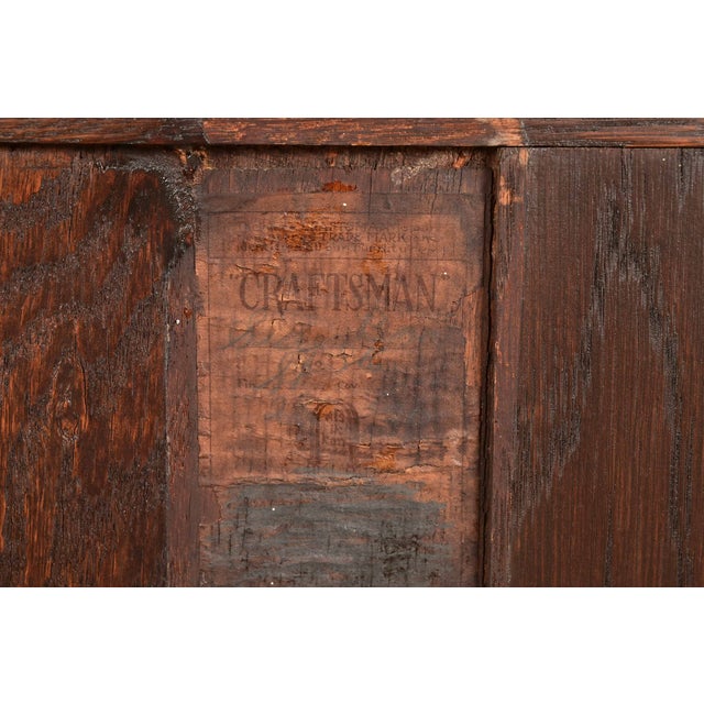 Gustav Stickley Antique Mission Oak Arts & Crafts Sideboard, Newly Refinished For Sale - Image 14 of 15