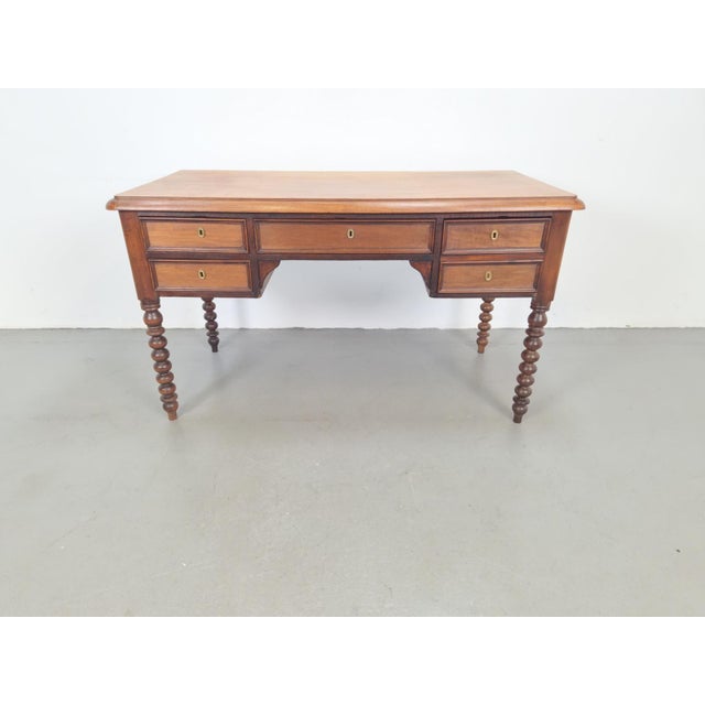 1960s English Bobbin-Turned Wooden Desk, 1960s For Sale - Image 5 of 15