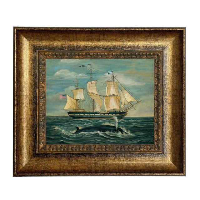 Not Yet Made - Made To Order American Whaling Ship With Sperm Whale 8x10" Framed Print on Canvas For Sale - Image 5 of 5