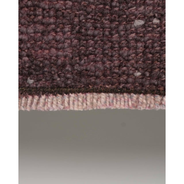 Textile Vintage Purple Turkish Small 3x3 Rug - Handwoven Boho Carpet For Sale - Image 7 of 9