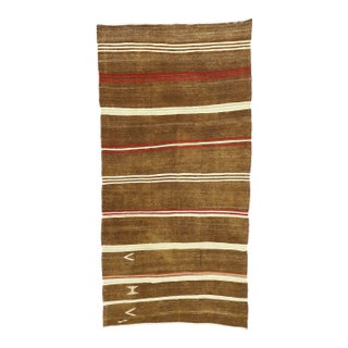 Vintage Turkish Striped Kilim Rug, 06'01 X 12'03 For Sale