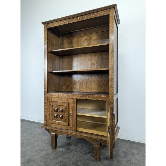 Reconstruction Oak Shelf with Cabinet For Sale - Image 3 of 6