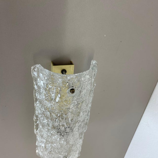 Small German Ice Glass Wall Light, 1970s For Sale - Image 10 of 18