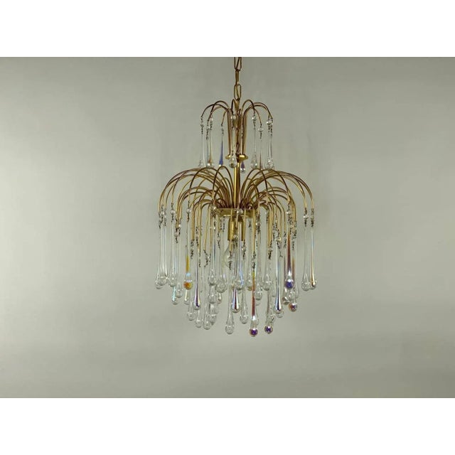 Mid-Century Modern Murano Glass Vintage Designer Chandelier, Massive Belgium, 1970s For Sale - Image 3 of 6
