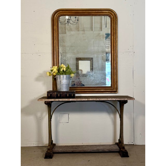 Antique French Floral Gilt Louis Philippe Mirror For Sale - Image 9 of 12