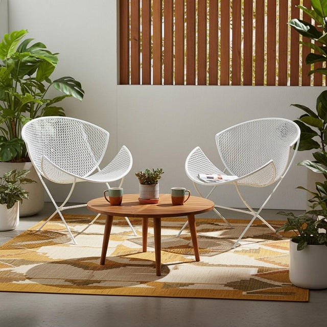 White 1950s Orange Slice Patio Chairs Maurizio Tempestini for Salterini - a Pair, Attributed For Sale - Image 8 of 8