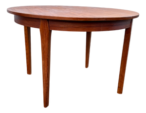Large Scandinavian Round Dining Table in Teak, 1960s