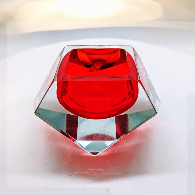 Red Ashtray in Murano Glass attributed to Flavio Poli for Seguso, 1960s For Sale - Image 6 of 10