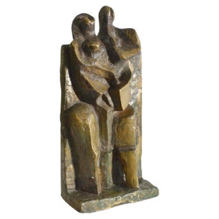 Expressionist Bronze Sculpture of Man Women and Child, Dutch, 1960s For Sale