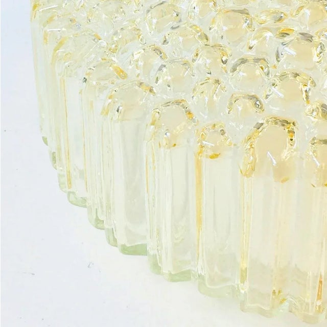 1960s 1 of 2 Mid-Century Amber Bubble Glass Ceiling Light/Flush Mount by Helena Tynell for Limburg, 1960s For Sale - Image 5 of 12