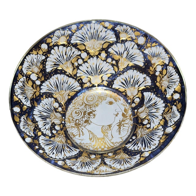 Vintage Glass Annual Plate by Björn Wiinblad, 1976 For Sale