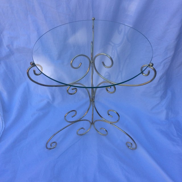 MidCentury Modern Brass and Glass Accent Table Chairish