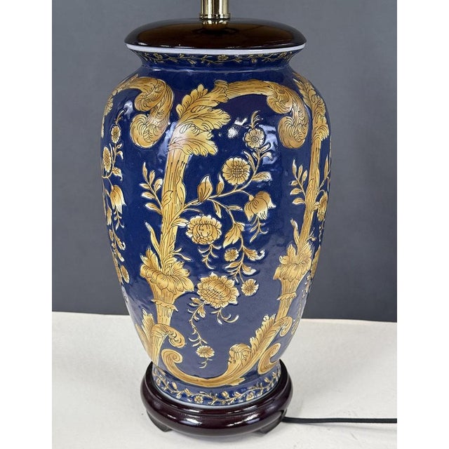 1910s Antique Porcelain Table Lamp with Parchment Shade, 1910s For Sale - Image 5 of 8