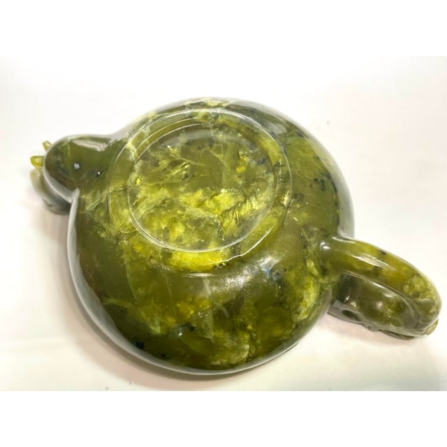 Chinese Early 1900s Natural Translucent Jade Bowenite Carved Fengshui Dragon Tea Pot. For Sale - Image 3 of 11