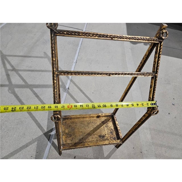 1970’s Hollywood Regency Gold Braided Gilt Iron Towel Rack For Sale - Image 16 of 17