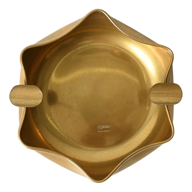 Italian Sculptural Brass Ashtray by Bellotto, Italy, 1970s For Sale