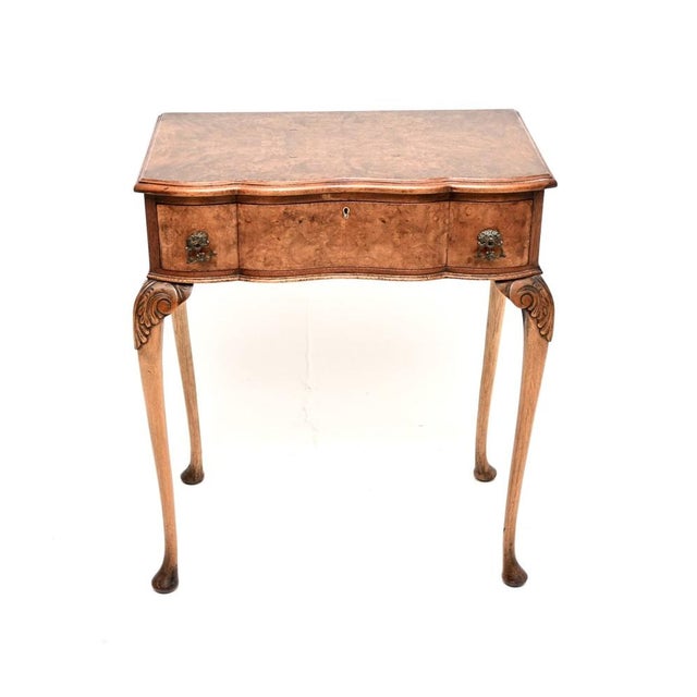 Antique Burr Walnut Side Table, 1930s For Sale - Image 10 of 10