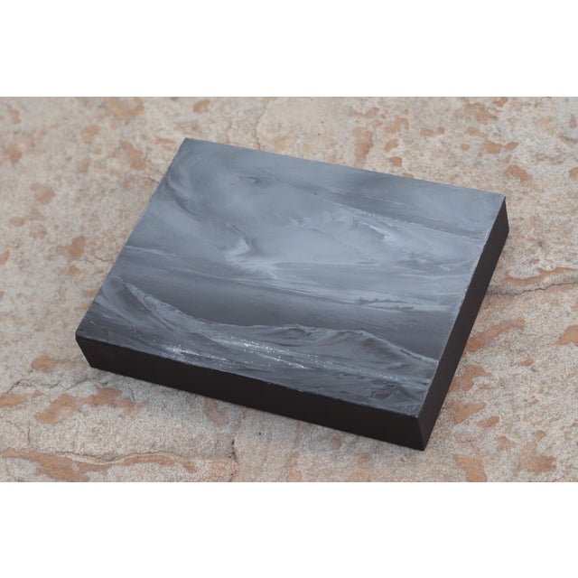 Abstract There that yet may be by Todd Carpenter | Oil on Board Abstract landscape with dark clouds and mountains. For Sale - Image 3 of 5