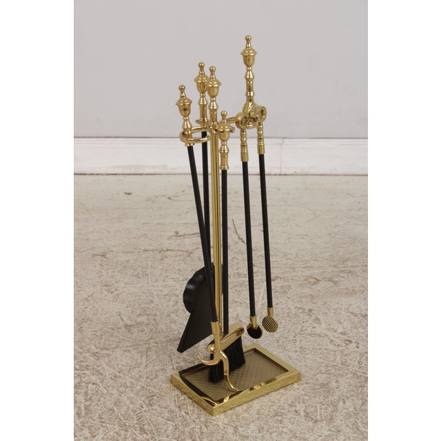 Virginia Metalcrafters 9 Piece Fireplace Screen Andiron Tool Set For Sale - Image 17 of 18