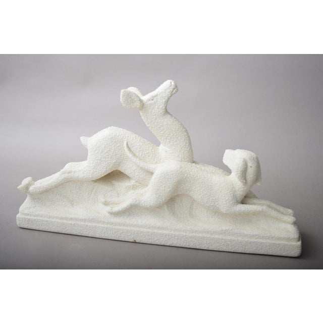 French Art Deco Ceramic Deer and Dog Figurine by Berlot Mussier, 1930s For Sale - Image 9 of 10
