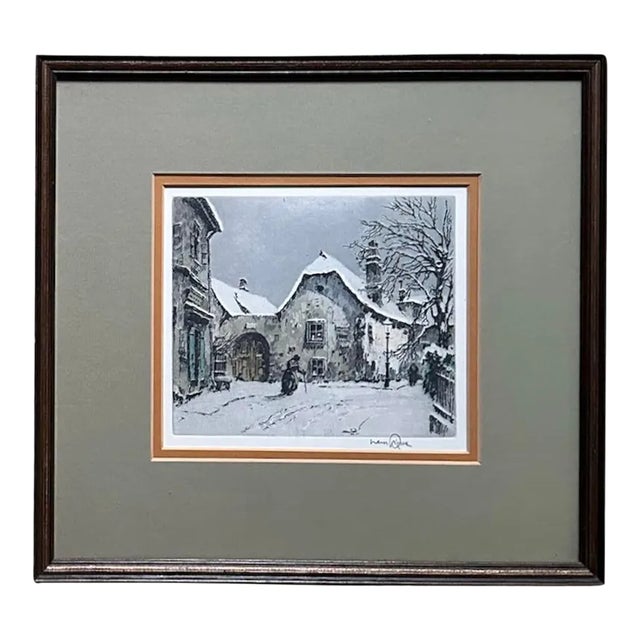 Mid 20th Century Hans Figura Signed Color Etching Beethoven’s House Austria For Sale