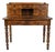Antique French Burl Walnut Writing Desk With Drawer Gallery & Turned Leg For Sale