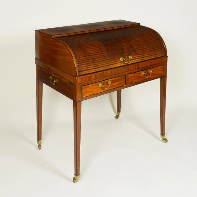 George III Mahogany Roll-Top Writing Table For Sale - Image 11 of 11