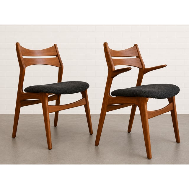 Wood Mid Century Modern Pair of Teak Dining Chair by Erik Buch for Christiansen For Sale - Image 7 of 15