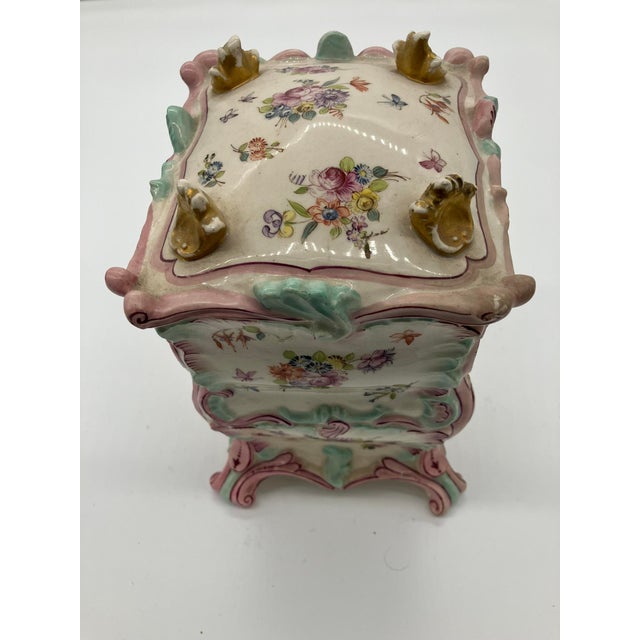 Pink Antique Large French Pink Faience Sedan Chair Double Sword Mark For Sale - Image 8 of 16