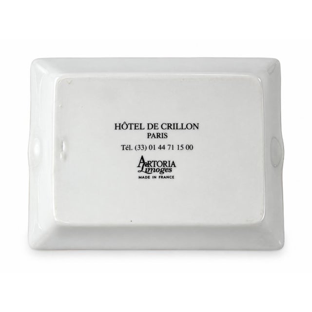 White Vintage Hotel De Crillon Paris White Porcelain Ashtray Catchall Dish For Sale - Image 8 of 12