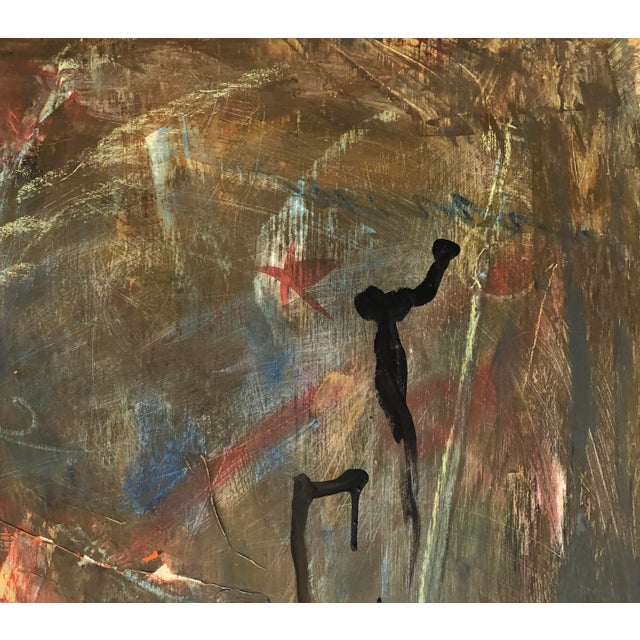 Abstract “World History” Original Acrylic Painting by Erik Sulander 48x48 For Sale - Image 3 of 7