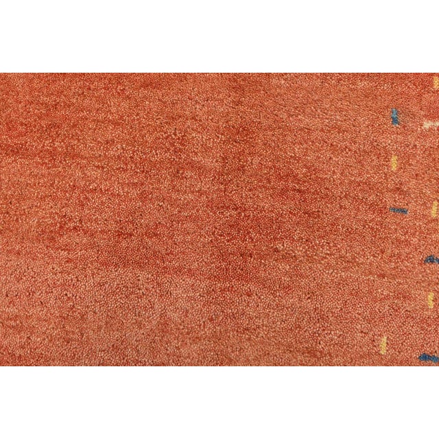 Red Gabbeh Rug 2’3” X 4’6” Rust Wool Contemporary Hand-Knotted Carpet For Sale - Image 8 of 13