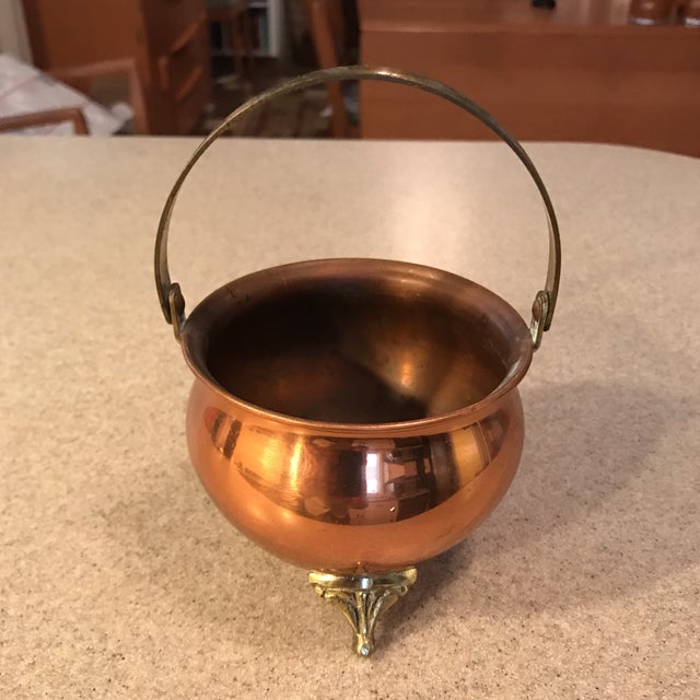 Vintage Brass & Copper Cauldron Chairish