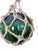Vintage Green Glass Fishing Float in Jute Rope Netting For Sale - Image 4 of 12